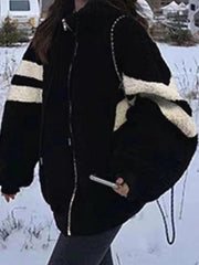 Gestreifte Spleißjacke aus Lammwolle