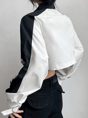 Kapuzenjacke mit Buchstaben Grafik und Farbblock