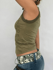 Tanktop mit Racerback und Buchstaben-Print
