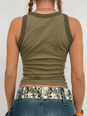 Tanktop mit Racerback und Buchstaben-Print