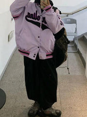 Chaqueta universitaria con estampado de letras