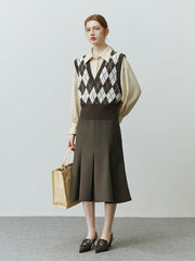 Light Academia Argyle-Pulloverweste