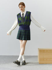 Light Academia Argyle-Pulloverweste