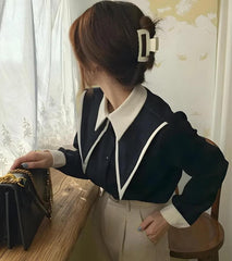 Light Academia Kontrasthemd