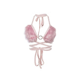 Hellrosa, flauschiges BH-Top