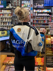 Oversize-Jacke mit Reißverschluss und Logo-Grafik