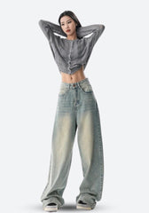 Baggy-Jeans mit niedriger Taille