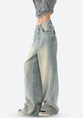 Baggy-Jeans mit niedriger Taille