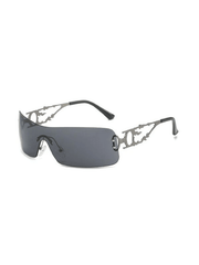 Randlose Vintage-Sonnenbrille mit Flammenrahmen