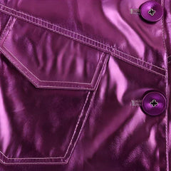 Metallic-Fuchsia-Kunstlederjacke