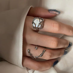 Minimalistisches ästhetisches Ringset