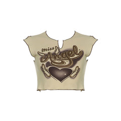 Miss Angel Geripptes Oberteil