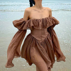 Mokkabraunes Minikleid