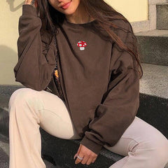 Pilz Stickerei Ästhetisches Sweatshirt