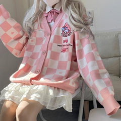 My Melody – Rosa Strickjacke mit Knöpfen