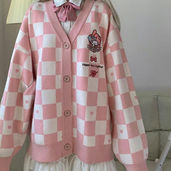My Melody – Rosa Strickjacke mit Knöpfen
