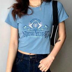NY-T-Shirt mit Stickerei