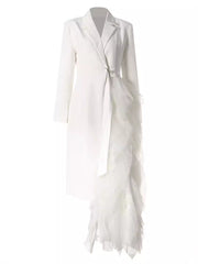 Niche Audit Asymmetric Business Dress Stitching Mesh High Sense Party Dress Large