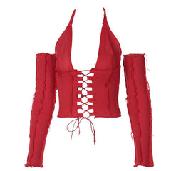 Nothing To Hide Lace Up Top