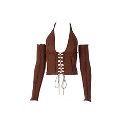 Nothing To Hide Lace Up Top