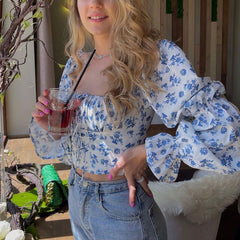 Kurzes Top mit Blumenmuster von Now Forever