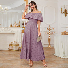 Kleid mit Ausschnitt, hoher Taille, schmal geschnitten, bedruckt
