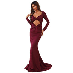 Dress Banquet Elegant Wedding Long Sleeve Small Trailing Ball Party Evening Dress Dress
