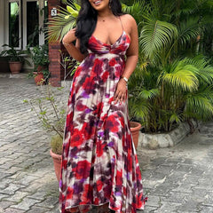 Printed Pleated Suspender Long