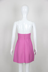 Pearl Suspender Slimming Floral Bandage One Piece Dress Short Bandage Dress for