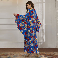 Elegante vestido con mangas de murciélago