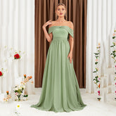 Vestido de dama de honor verde fruta