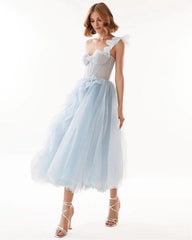 Slim Mesh Dress Cocktail Princess Dress 3D Decoration