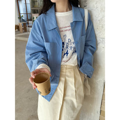 Camisa elegante informal con cuello polo y doble bolsillo, camisa de vestir con banda a juego.