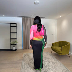 Double Layer Mesh Elegant Long Sleeve Dress