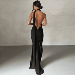 Backless Halter Sheath Slim Fit Evening Dress Dress for