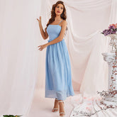 Sling Dress Sleeveless Mesh Maxi Dress