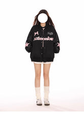 Butterfly Embroidered Baseball Jacket
