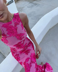 Embroidered Sleeveless Straight Vacation Dress