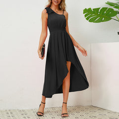 Graceful Bow Sling Irregular Asymmetric Dress