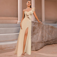 Vestido de noche Vestido de noche dividido Largo Elegante Corte entallado