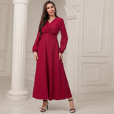 Casual Solid Color High Waist Dress