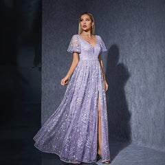 Bubble Sleeve Split Dress Sweet Fairy Photo Shoot Birthday Dress Embroidered Mesh