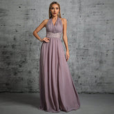 More than Multiple Wear Rope Cross Backless Bandage One Piece Dress Maxi Dress