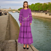 Vestido de alta calidad con aberturas, corte atado, color sólido, cintura ajustada y adelgazante.