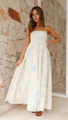 Fresh Printed Personalized Back Cutout Sling Dress