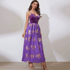 Abendkleid aus Samt mit Trägern