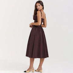 Trägerkleid, Midikleid, Urlaubskleid, figurbetont, rückenfrei