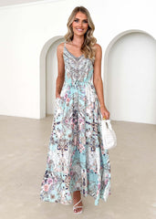 Ladies Maxi Dress Strap Backless Loose Dress