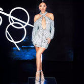 Clothes Rhinestone Hollow Out Cutout Sheath Bandage Maxi Dress