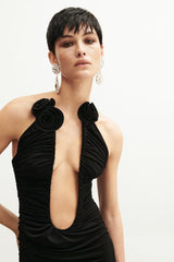 Floral Chest Cup Maxi Slim Strapless Dress Dress